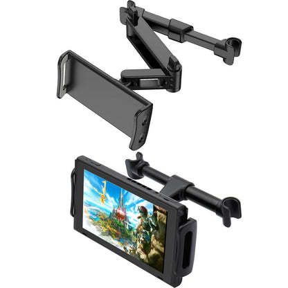 Universal Car Back Seat Headrest Mount Holder Stand Clip For Nintendo Switch/iPhone/iPad 4-11 Inch Tablets Support 360° Rotation