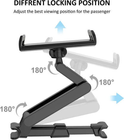 Universal Car Back Seat Headrest Mount Holder Stand Clip For Nintendo Switch/iPhone/iPad 4-11 Inch Tablets Support 360° Rotation