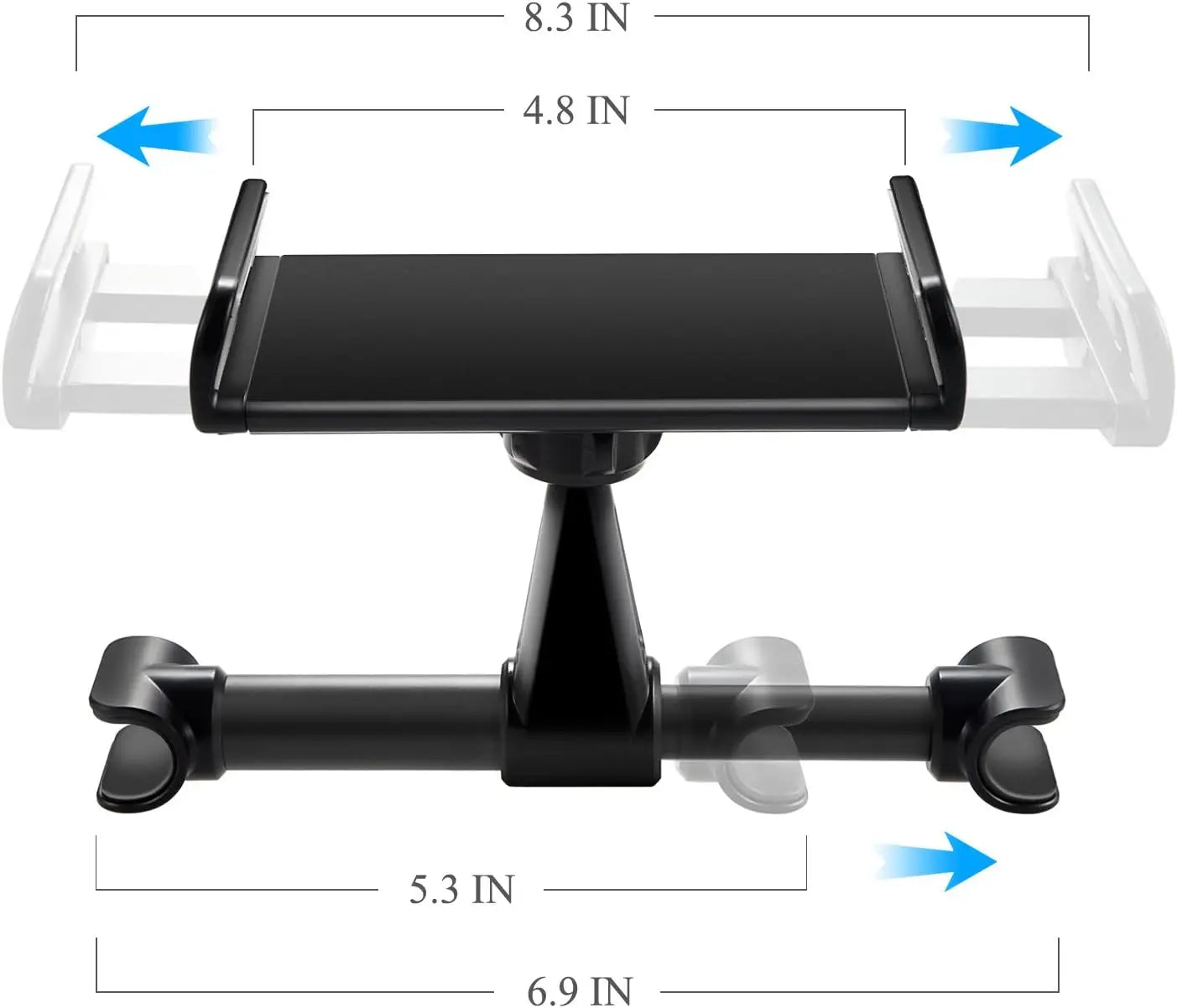 Universal Car Back Seat Headrest Mount Holder Stand Clip For Nintendo Switch/iPhone/iPad 4-11 Inch Tablets Support 360° Rotation