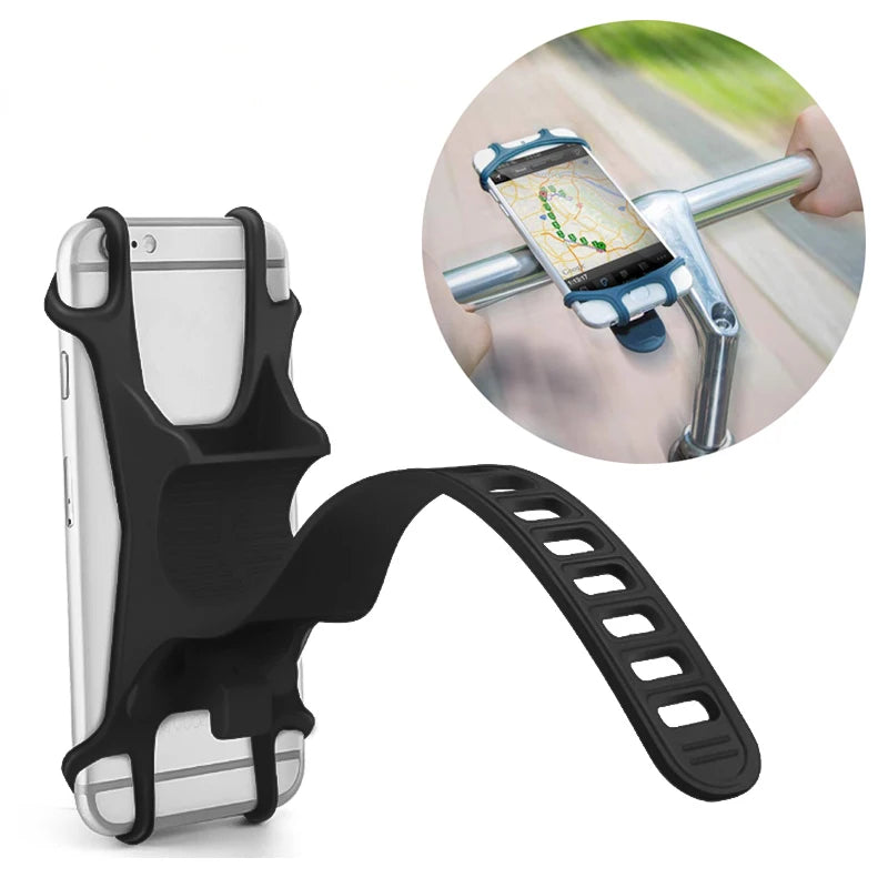 PC Universal Silicone Bike Bicycle Phone Holder Mobile Phone Motorcycle Handlebar Bracket Stand  iPhone 12 11 Pro Max XS Xiaomi