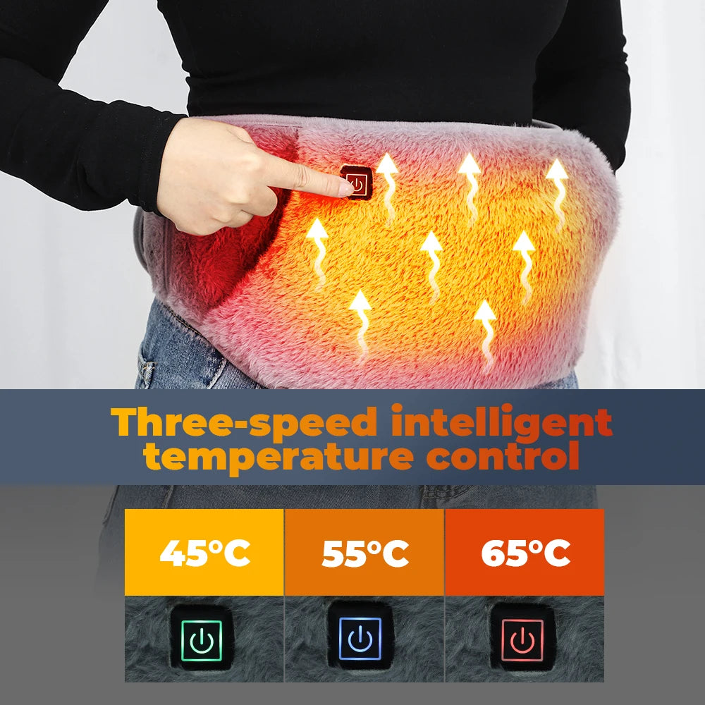 PC Uterus Warming Belt Electric Heating Hand Warmer Waist Lumbar Back Pad B