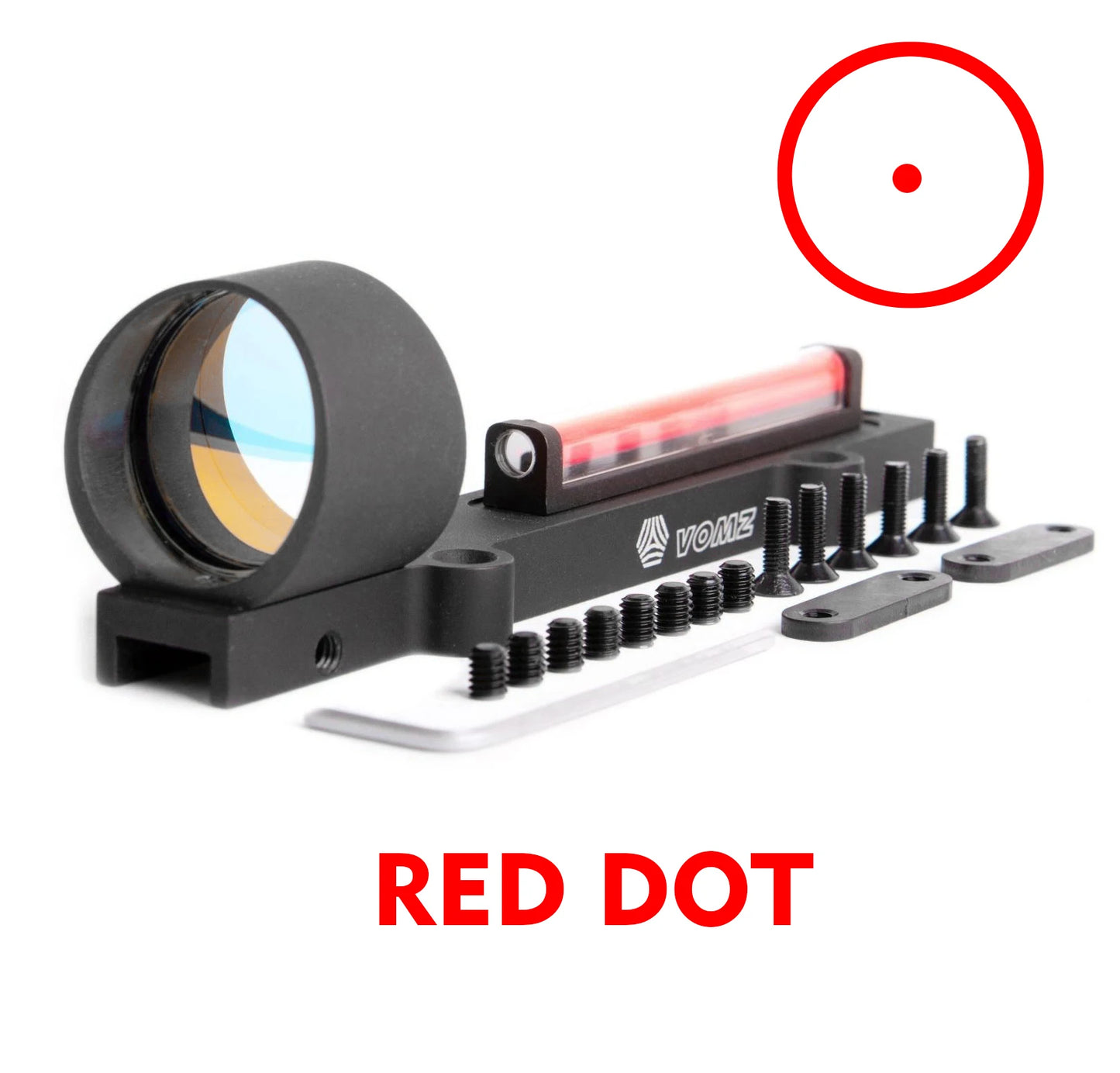 VOMZ 1x28 Red Green Fiber Optic Sight Red Dot Collimator Sight 11mm Rail For Shutgun Hunting Scope