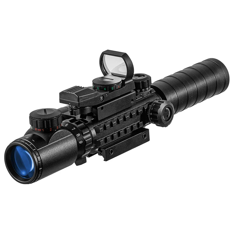 VOMZ 3-9X32 EG Hunting Tactical Rifle Scope Optical sight Red Green Illuminated Riflescope Holographic 4 Reticle red dot Combo