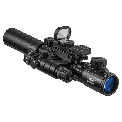 VOMZ 3-9X32 EG Hunting Tactical Rifle Scope Optical sight Red Green Illuminated Riflescope Holographic 4 Reticle red dot Combo