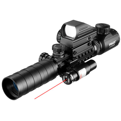 VOMZ 3-9x32 Scope  Illuminated Rangefinder Reticle Rifle   Holographic 4 Reticle Sight 20mm Red Grenn Laser For Hunting