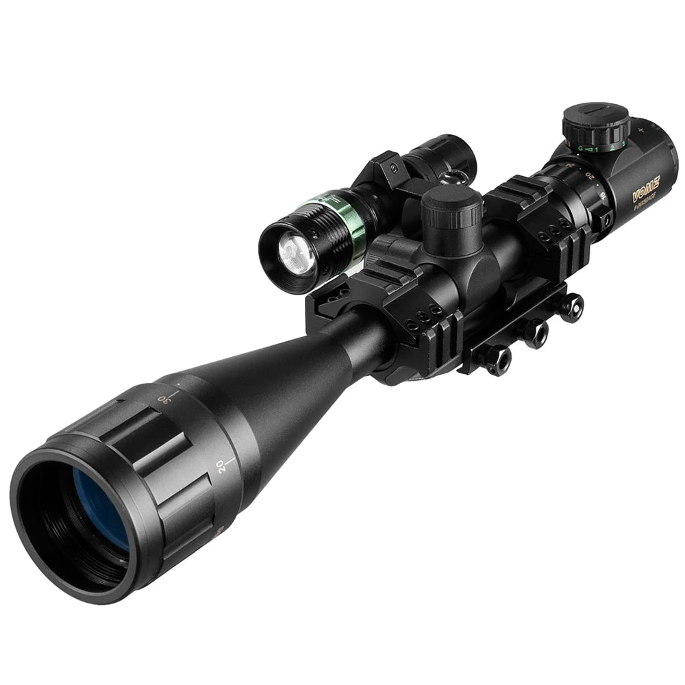 VOMZ 6-24x50 AOEG Rangefinder Sight Rifle Scope With Holographic 4 Reticle Sight Red Dot Green Dot Laser Combo Riflescope