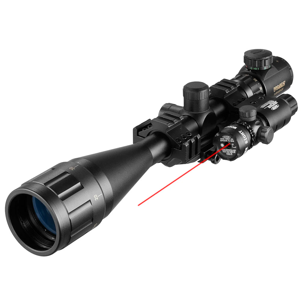 VOMZ 6-24x50 AOEG Rangefinder Sight Rifle Scope With Holographic 4 Reticle Sight Red Dot Green Dot Laser Combo Riflescope