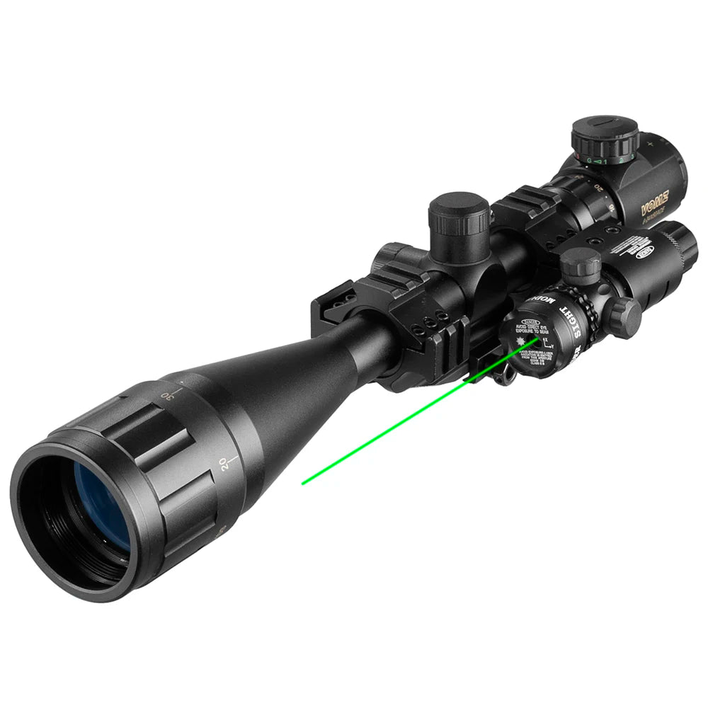 VOMZ 6-24x50 AOEG Rangefinder Sight Rifle Scope With Holographic 4 Reticle Sight Red Dot Green Dot Laser Combo Riflescope