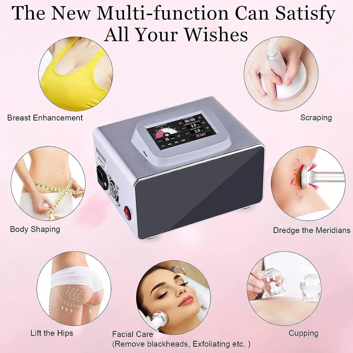 PC Vacuum Cupping Therapy Machine Breast Massager Lymph Detox Body Shaping