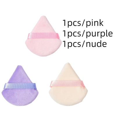 Velvet Cosmetic Powder Pufff Makeup Sponge Puff Dry Use Triangle Makeup Puff Women Soft Smooth Beauty Washable Face Makeup Tools