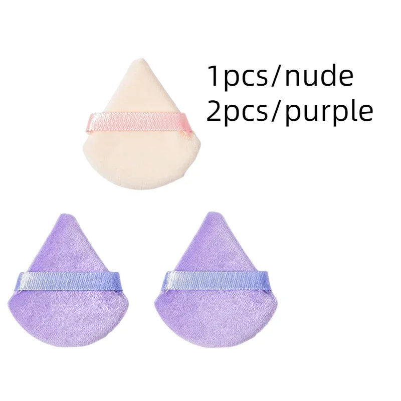 Velvet Cosmetic Powder Pufff Makeup Sponge Puff Dry Use Triangle Makeup Puff Women Soft Smooth Beauty Washable Face Makeup Tools