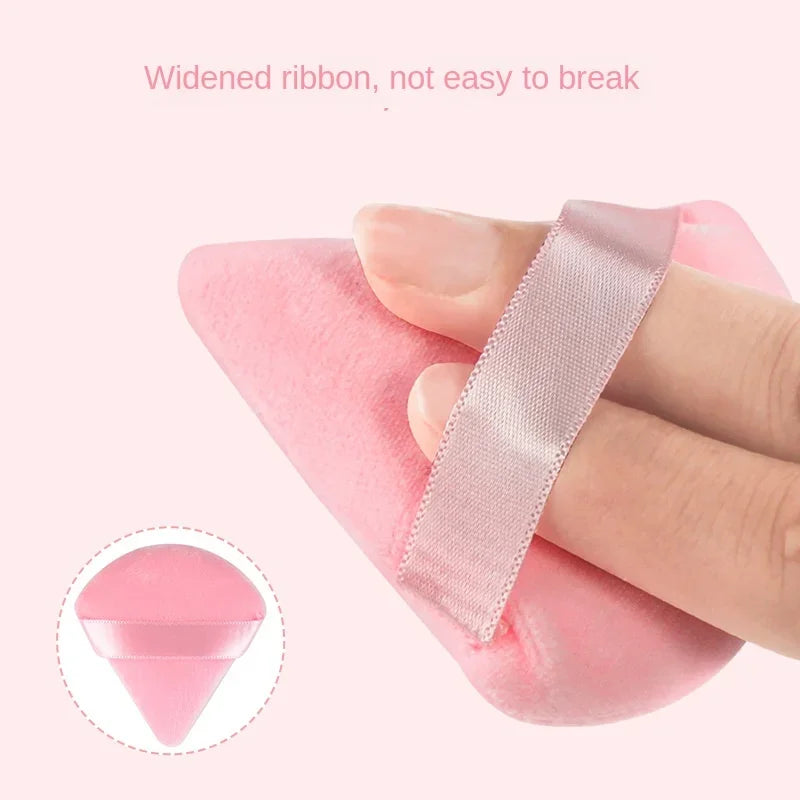 Velvet Cosmetic Powder Pufff Makeup Sponge Puff Dry Use Triangle Makeup Puff Women Soft Smooth Beauty Washable Face Makeup Tools