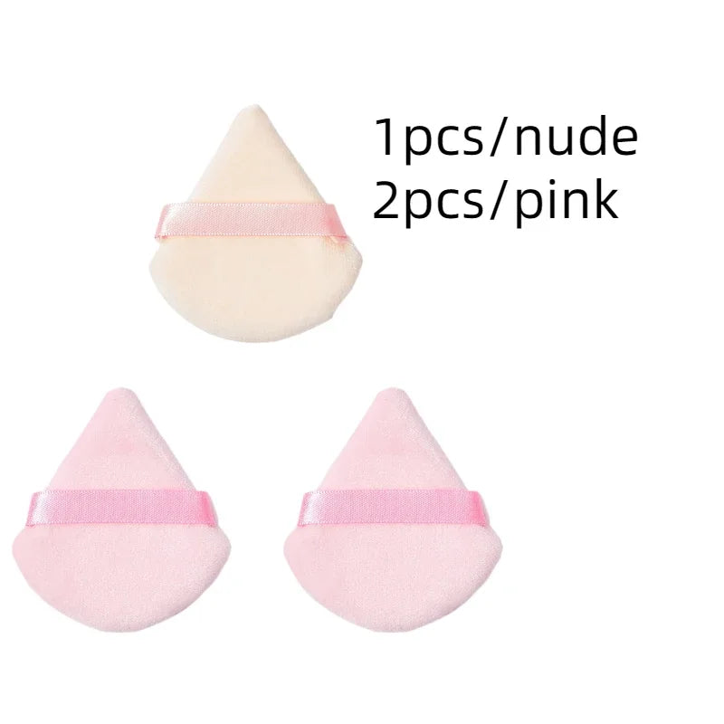 Velvet Cosmetic Powder Pufff Makeup Sponge Puff Dry Use Triangle Makeup Puff Women Soft Smooth Beauty Washable Face Makeup Tools