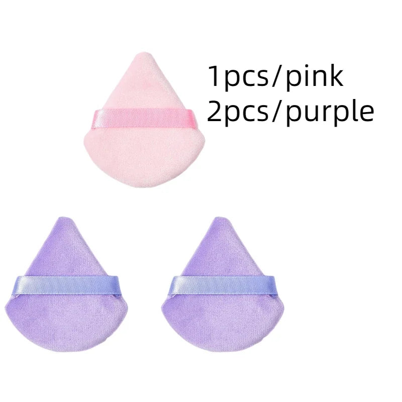 Velvet Cosmetic Powder Pufff Makeup Sponge Puff Dry Use Triangle Makeup Puff Women Soft Smooth Beauty Washable Face Makeup Tools