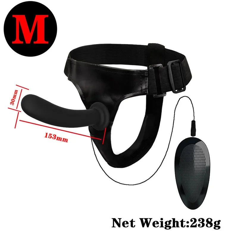 Gtooza_Vibrating Strapon  Women Wearable Penis Belt Strap On Anal Plug Double s Harness Adult Sex Toys  Woman Lesbian gtooza.com