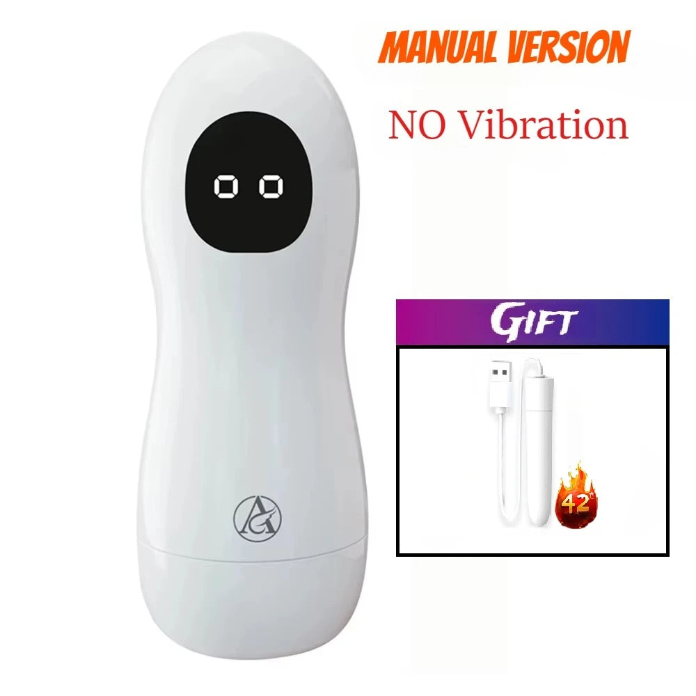 Vibration Automatic Masturbator Cup Male Blowjob Real Vagina Pocket Pussy Vibrating Bullet Penis Oral Adults Sex Toys  Man