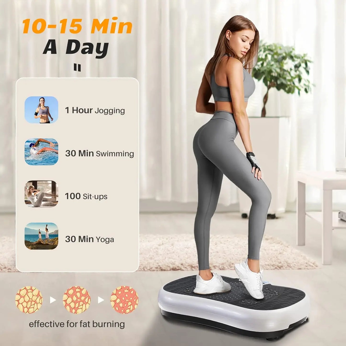 PC Vibration Plate Exercise Machine 10 Modes/ Loop Bands Jump Rope Bluetoot