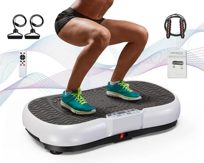 PC Vibration Plate Exercise Machine 10 Modes/ Loop Bands Jump Rope Bluetoot