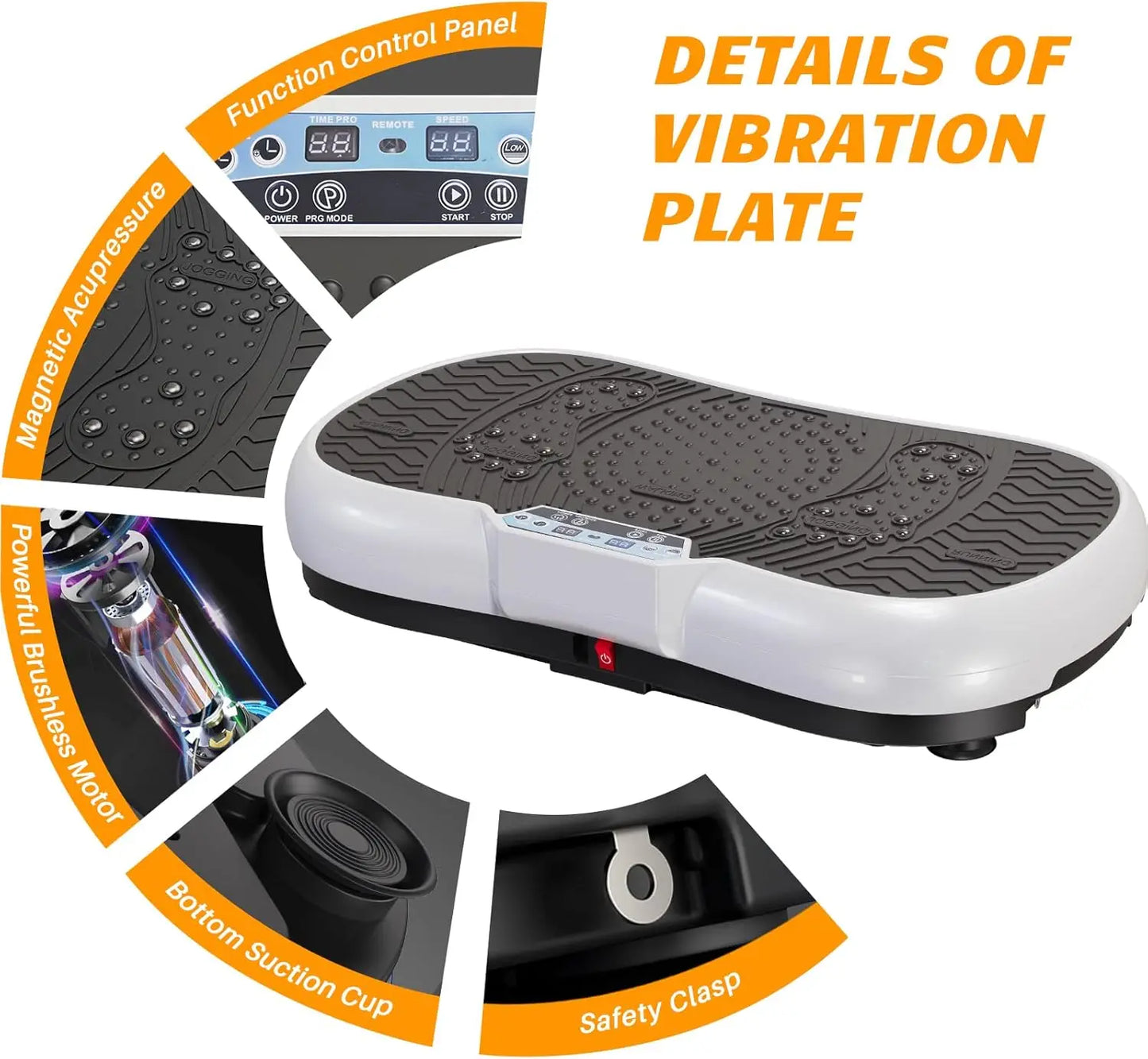 PC Vibration Plate Exercise Machine 10 Modes/ Loop Bands Jump Rope Bluetoot