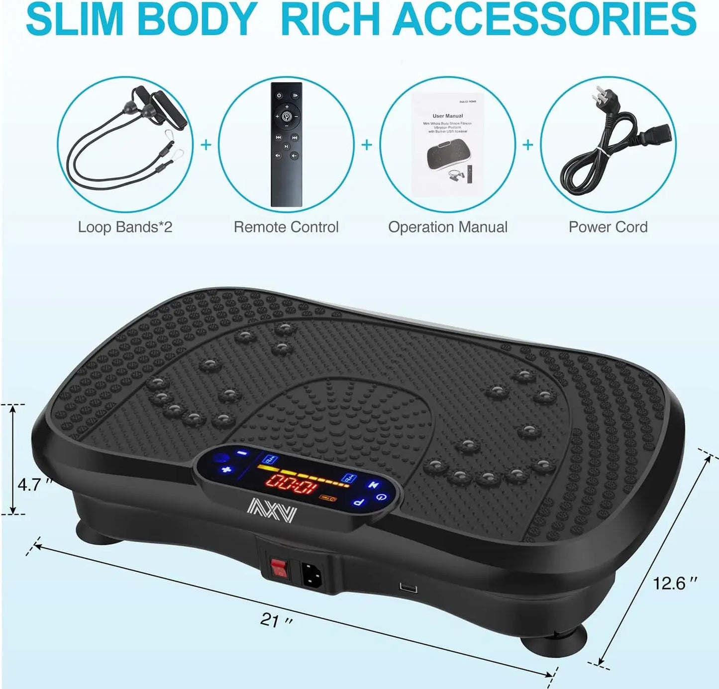 PC Vibration Plate Fitness Platm Exercise Machine Vibrating Lymphatic Drain