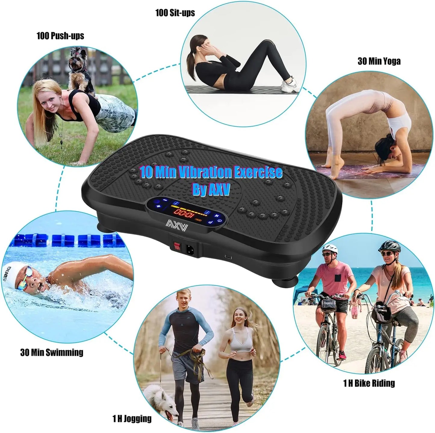 PC Vibration Plate Fitness Platm Exercise Machine Vibrating Lymphatic Drain