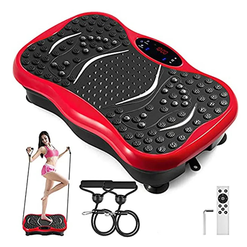 PC Vibration Platm Plate Whole Body Massager Machine With Resistance Bands