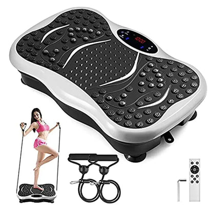 PC Vibration Platm Plate Whole Body Massager Machine With Resistance Bands