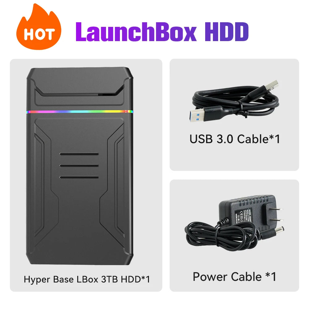 Video Game Consoles Launchbox OS Retro Gaming HDD  Xbox/Switch/PS4/PS3/PS2/PS1/DC/WII  Windows PC/Laptop with 10107Games