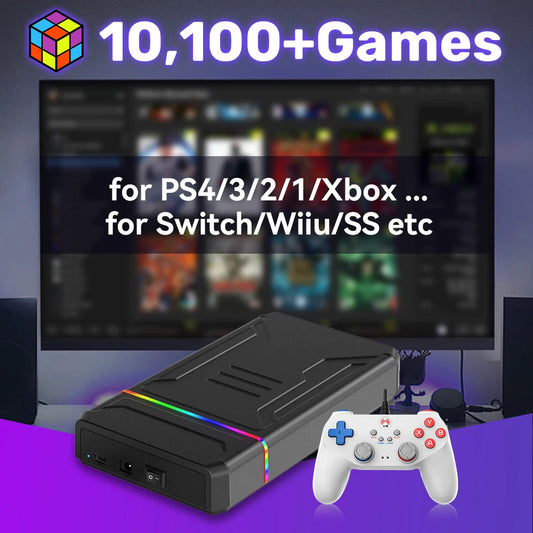 Video Game Consoles Launchbox OS Retro Gaming HDD  Xbox/Switch/PS4/PS3/PS2/PS1/DC/WII  Windows PC/Laptop with 10107Games