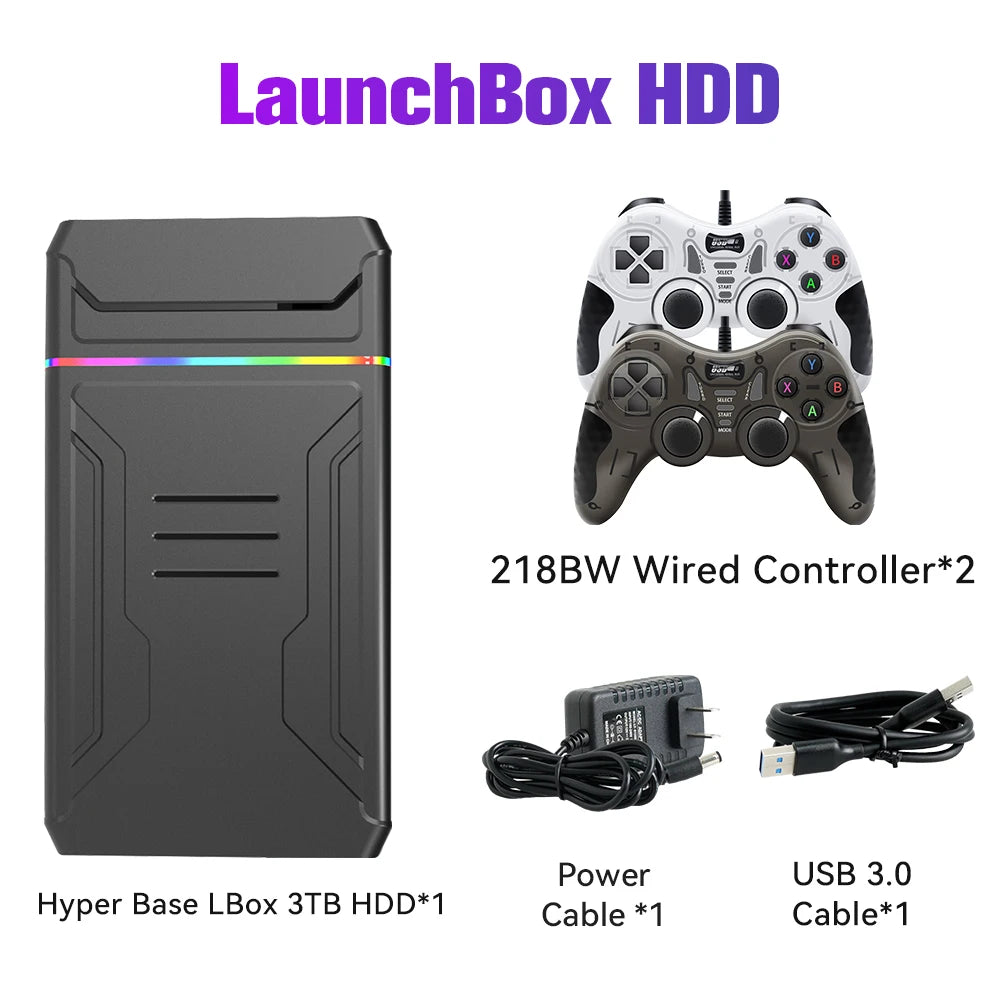 Video Game Consoles Launchbox OS Retro Gaming HDD  Xbox/Switch/PS4/PS3/PS2/PS1/DC/WII  Windows PC/Laptop with 10107Games