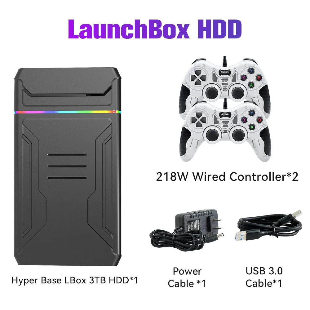 Video Game Consoles Launchbox OS Retro Gaming HDD  Xbox/Switch/PS4/PS3/PS2/PS1/DC/WII  Windows PC/Laptop with 10107Games