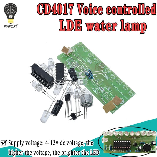 Voice activated LED Water Light Kit CD4017 Lantern Control Fun Electronic Production Teaching Training Diy Electronic Kit Module