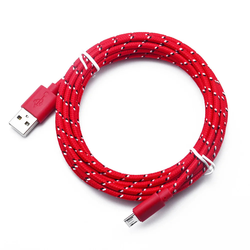 PC Vumpach Nylon Braided Micro USB Cable 1m/2m/3m Data Sync USB Charger Cable For Samsung HTC LG Huawei Xiaomi Android Phone Cables