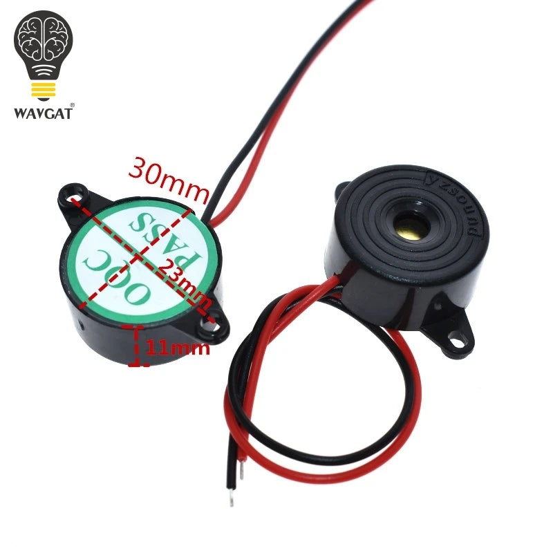 WAVGAT 95DB Alarm High-decibel DC 3-24V 12V Electronic Buzzer Beep Alarm Intermittent Continuous Beep for Arduino Car Van SFM-27