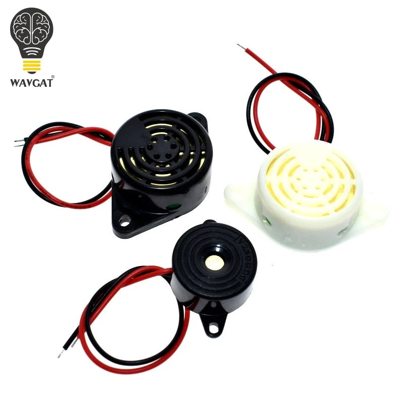 WAVGAT 95DB Alarm High-decibel DC 3-24V 12V Electronic Buzzer Beep Alarm Intermittent Continuous Beep for Arduino Car Van SFM-27