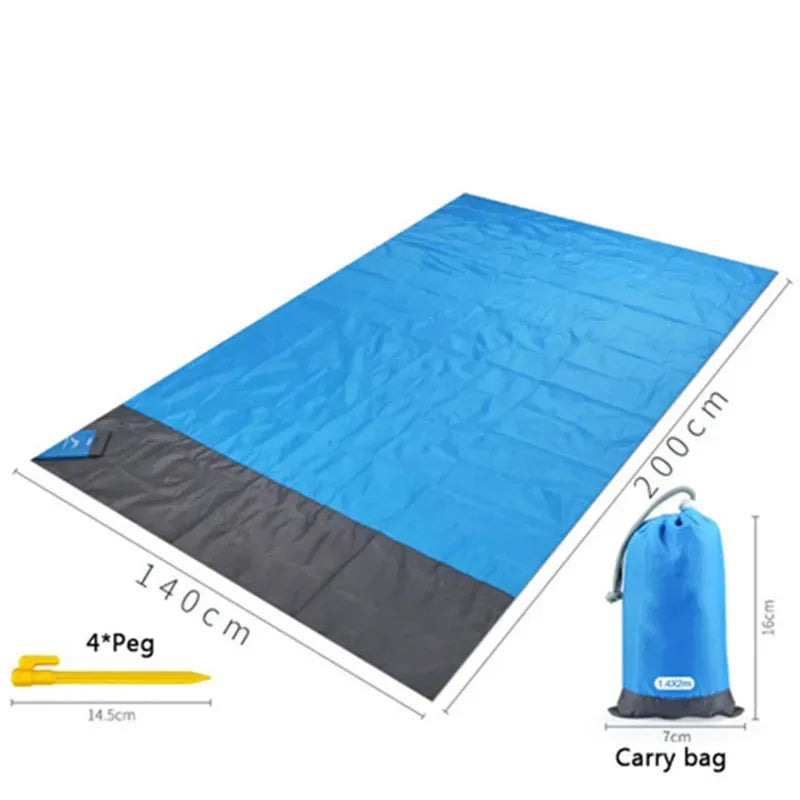 PC Waterproof Beach Towel Blanket Pocket Sand Free Towel Large Portable Mat