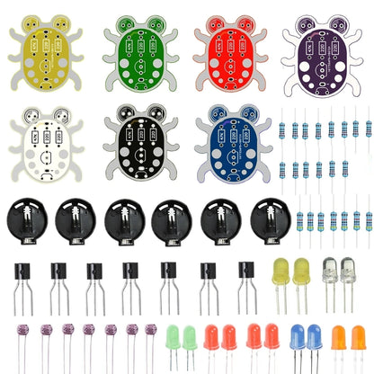 Weevil Eye DIY Electronic Beginner Learn To Solder Fun Kit Handmade Gift  (Red. Yellow. Green White Blue Black Purple )