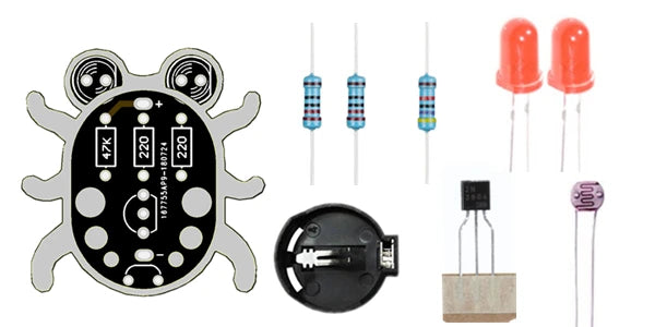 Weevil Eye DIY Electronic Beginner Learn To Solder Fun Kit Handmade Gift  (Red. Yellow. Green White Blue Black Purple )