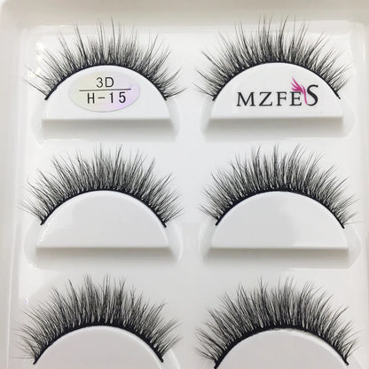 Wholesale 5 Pairs Natural 3D Mink False Eyelashes Make up Soft Fake Eye Lashes Faux cils Extension Makeup Beauty Eyelash