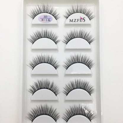 Wholesale 5 Pairs Natural 3D Mink False Eyelashes Make up Soft Fake Eye Lashes Faux cils Extension Makeup Beauty Eyelash