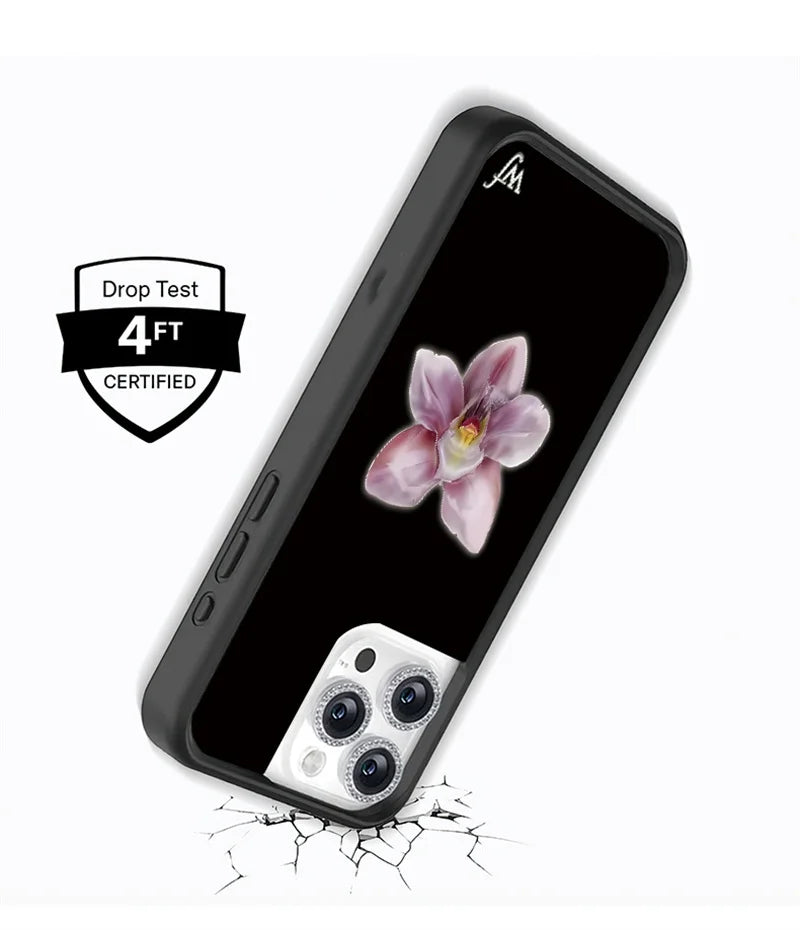 PC Wildflower 3D Flower Blooming Orchids Anti-Fall Phone Phone Case For iPhone 16 Pro Max 15 14 13 12Pro Max WF Cartoon Cute  Cover