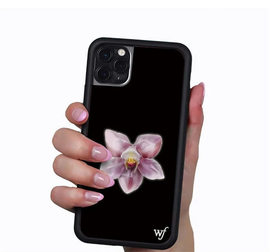 PC Wildflower 3D Flower Blooming Orchids Anti-Fall Phone Phone Case For iPhone 16 Pro Max 15 14 13 12Pro Max WF Cartoon Cute  Cover