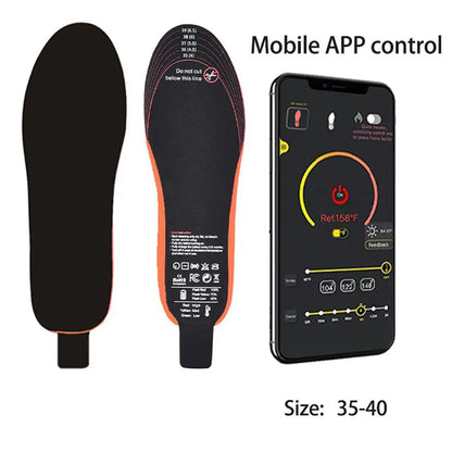 PC Winter Outdoor Heating Insoles APP Control Feet Warmers with 3 Temp Sett