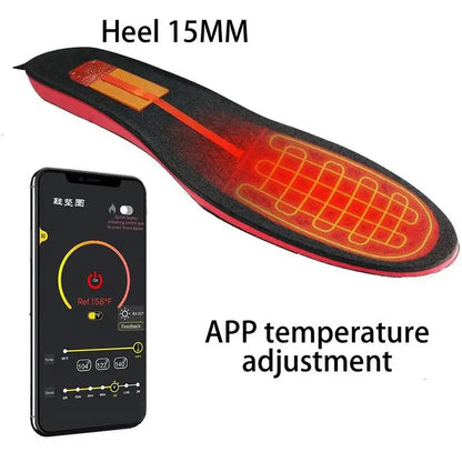 PC Winter Outdoor Heating Insoles APP Control Feet Warmers with 3 Temp Sett