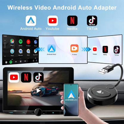 PC Wireless Android Auto Adapter  OEM Wired AA Cars Android Auto Dongle  Android Phone Convert Wired to Wireless 5Ghz WiFi