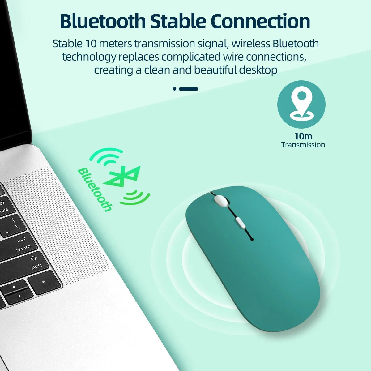 PC Wireless Bluetooth- Mouse Portable Ergonomic Computer Mice For Laptop iPad Tablet PC Mobile Phone Office Gaming Mouse