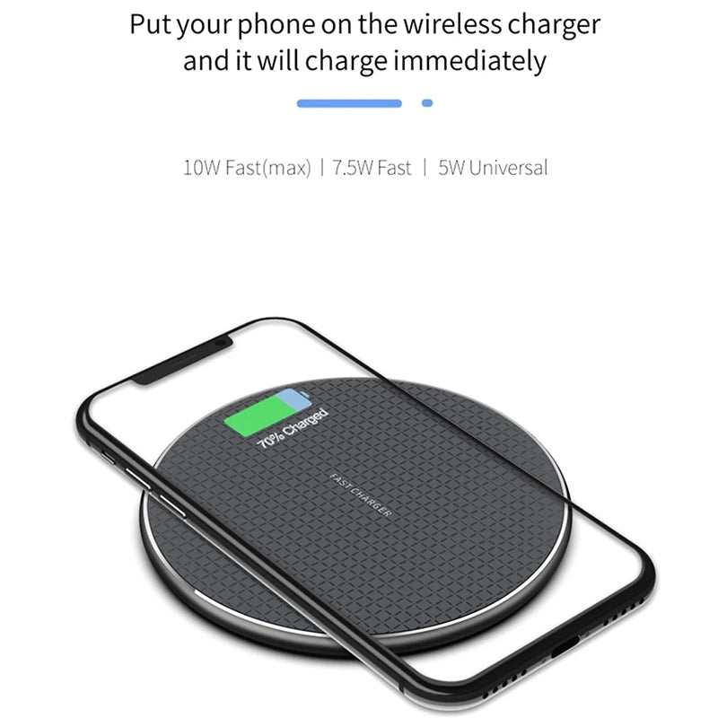 PCWireless Charger 10W Quick Charging Metal Pad  iPhone 13 12 11 Samsung Xi