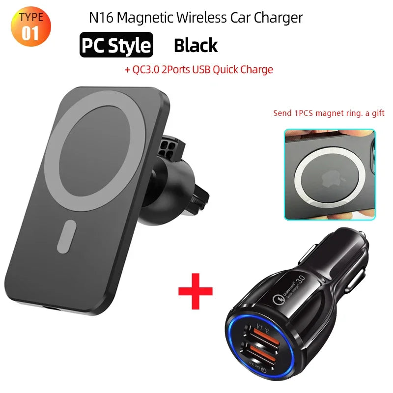 PCWireless Charger 15W Magnetic Safe Stand Holder  iPhone 14 13 12 Series F