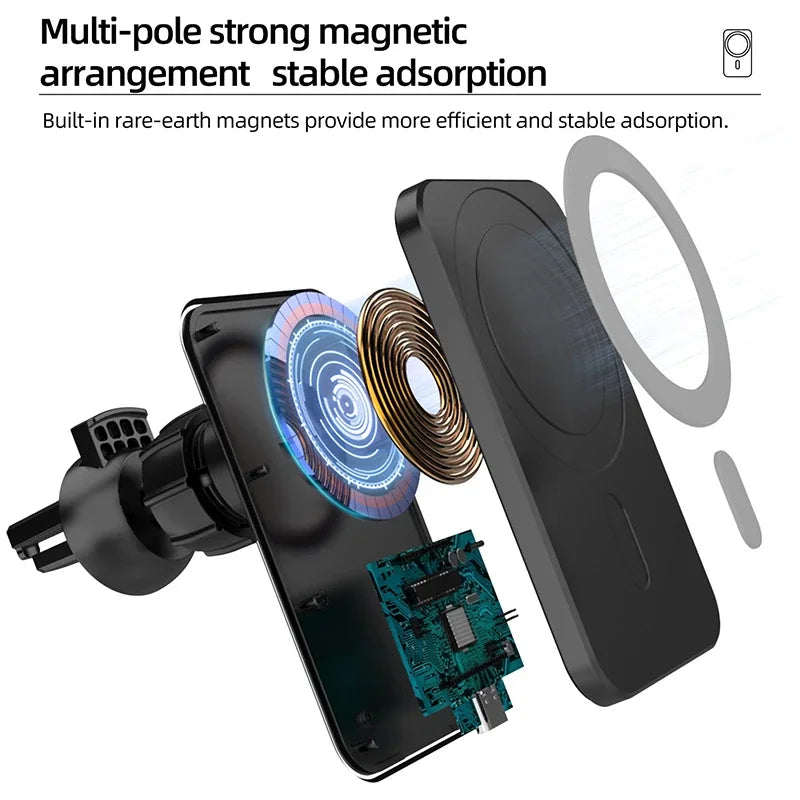 PCWireless Charger 15W Magnetic Safe Stand Holder  iPhone 14 13 12 Series F