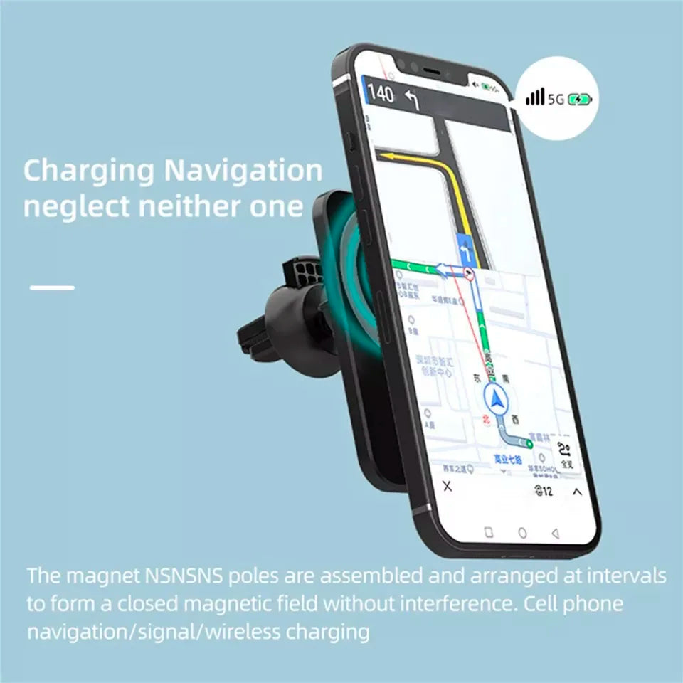 PC Wireless Charger Magnetic Car phone Holder  iPhone 14 13 Pro Max 12 Phone Accessories 30W Fast Charging Induction Adapter